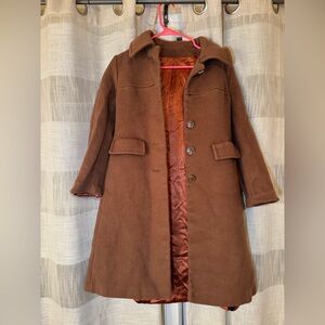 Vintage Lorendale Brown Wool Coat with a Satin lining